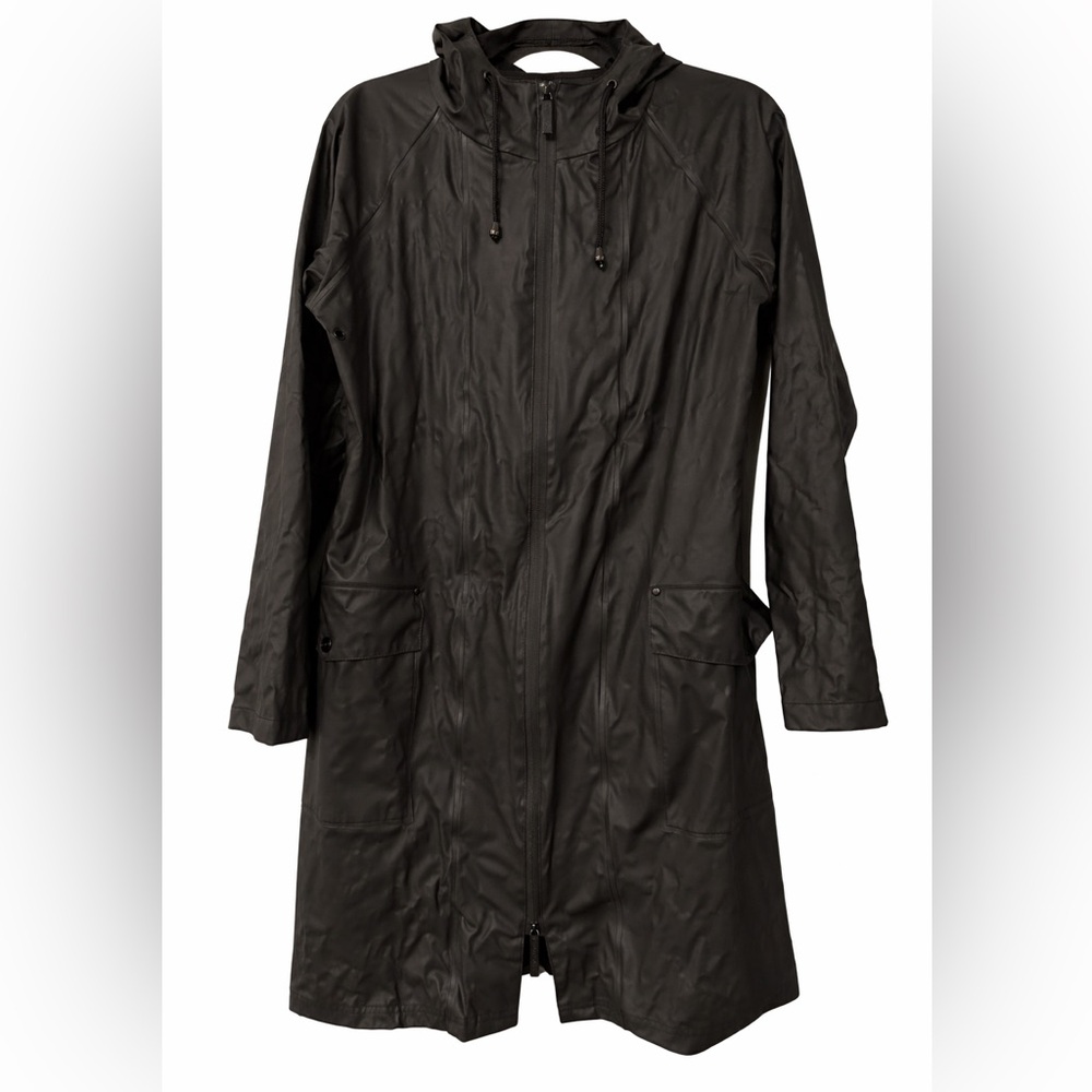 RAINS LONG HOODED TWO WAY ZIPPER JACKET M/L